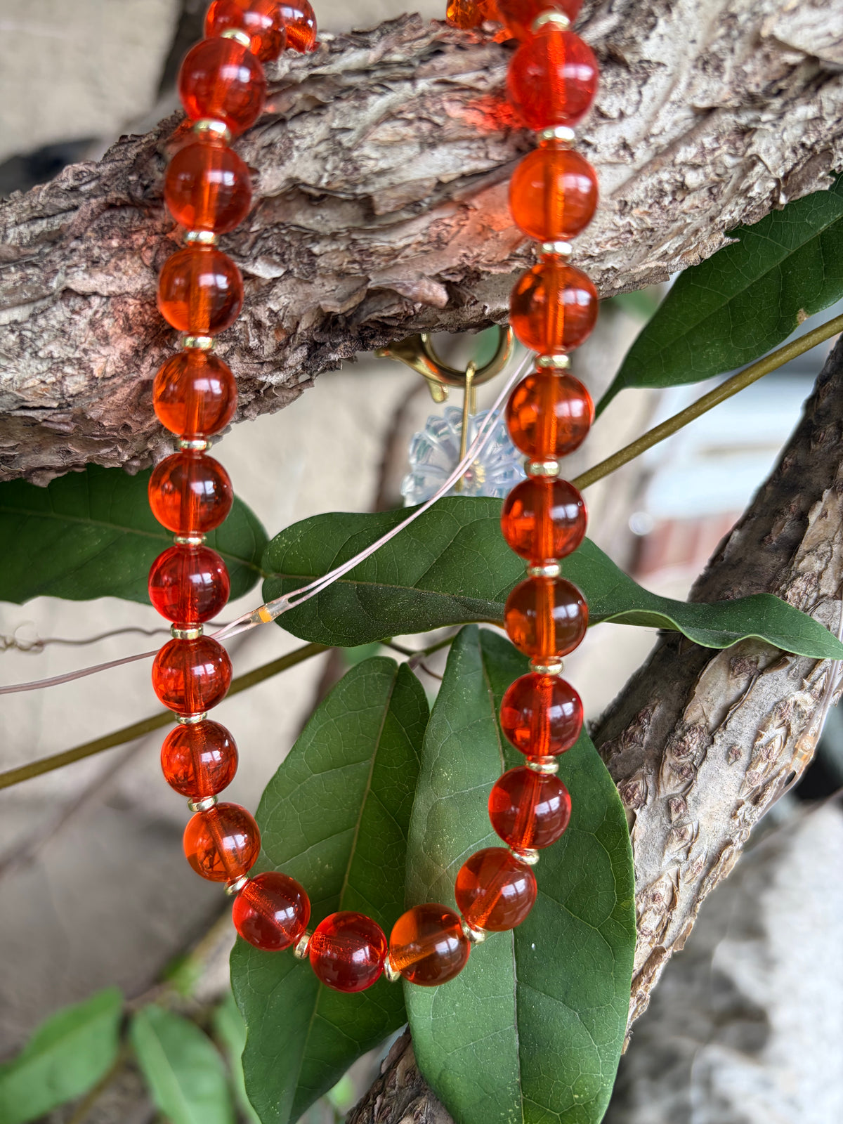 Orange Quartz Handmade Beaded Necklace