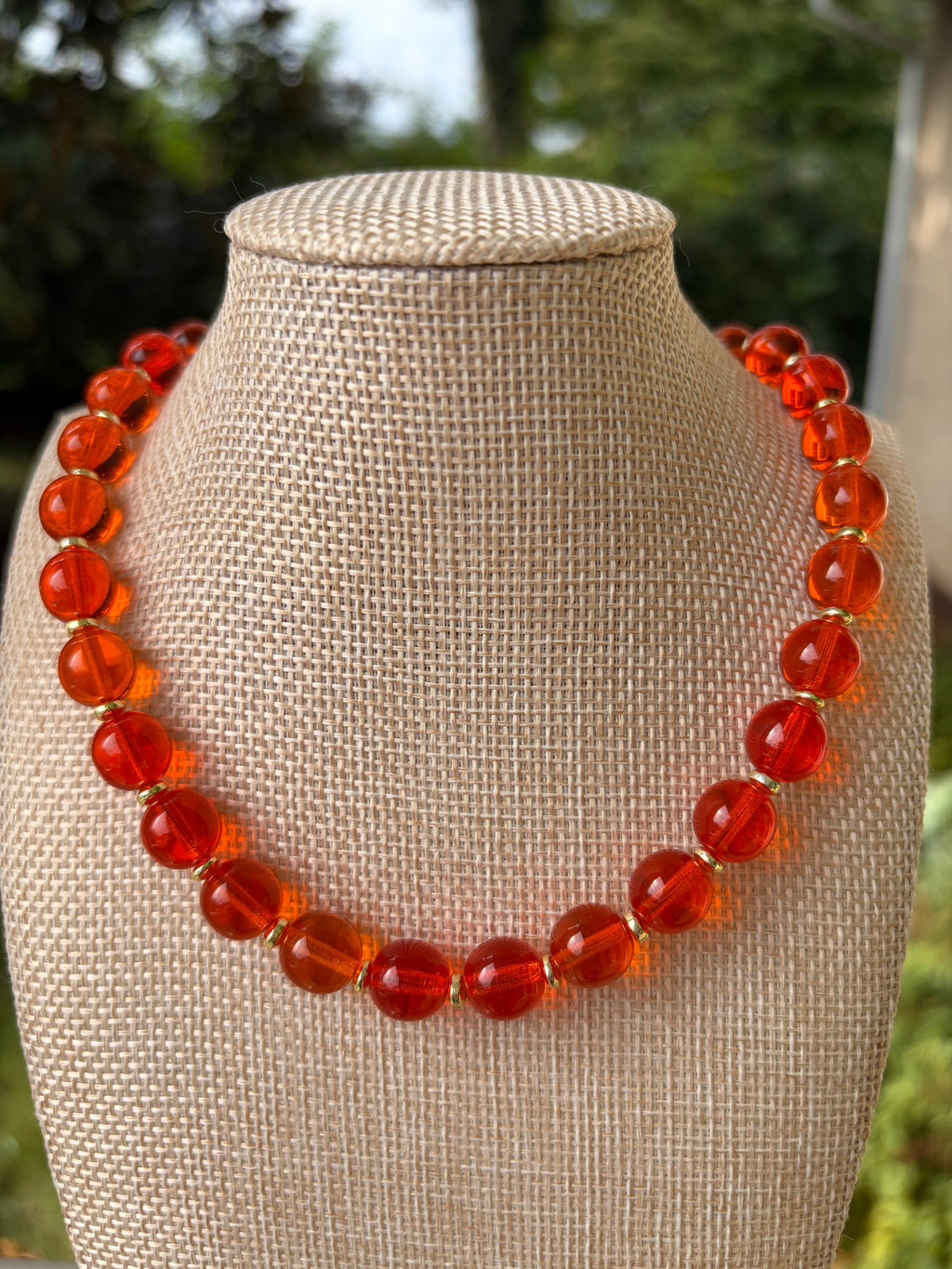 Orange Quartz Handmade Beaded Necklace