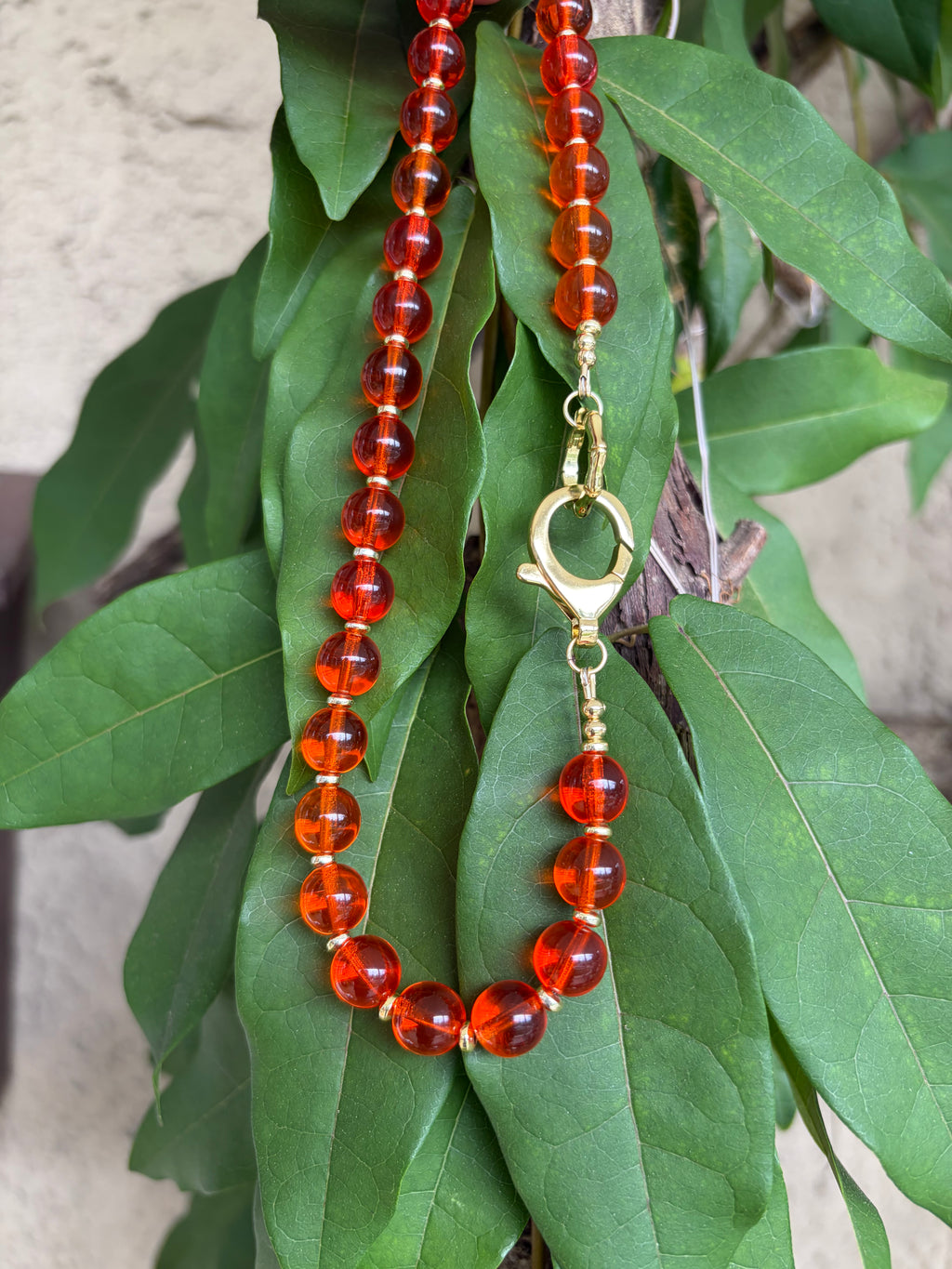 Orange Quartz Handmade Beaded Necklace