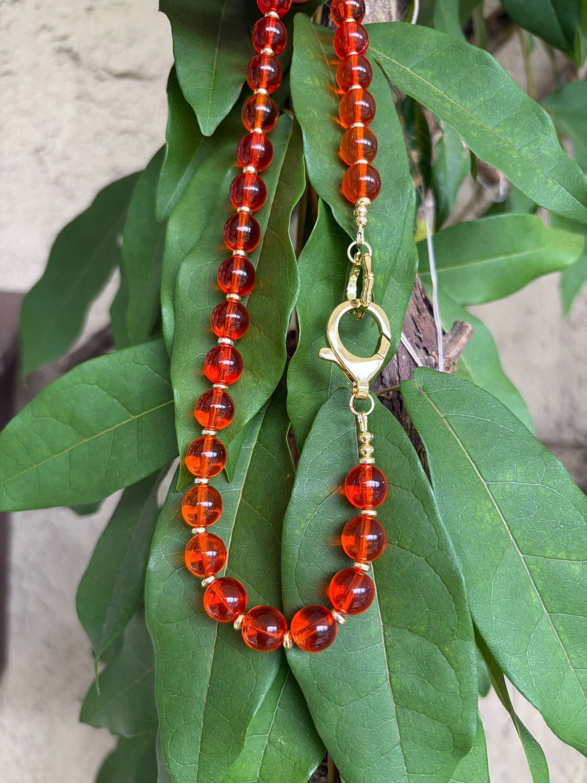 Orange Quartz Handmade Beaded Necklace