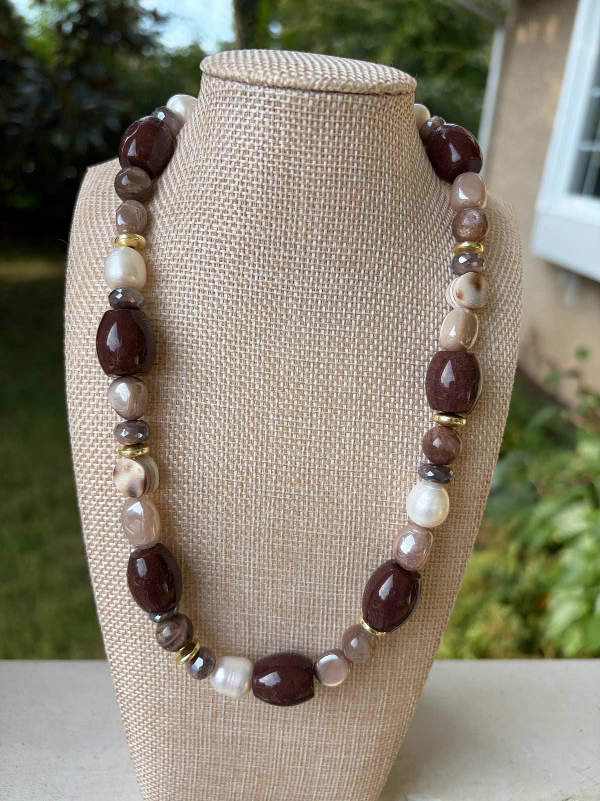 Chocolate Brown Multi-stone Necklace