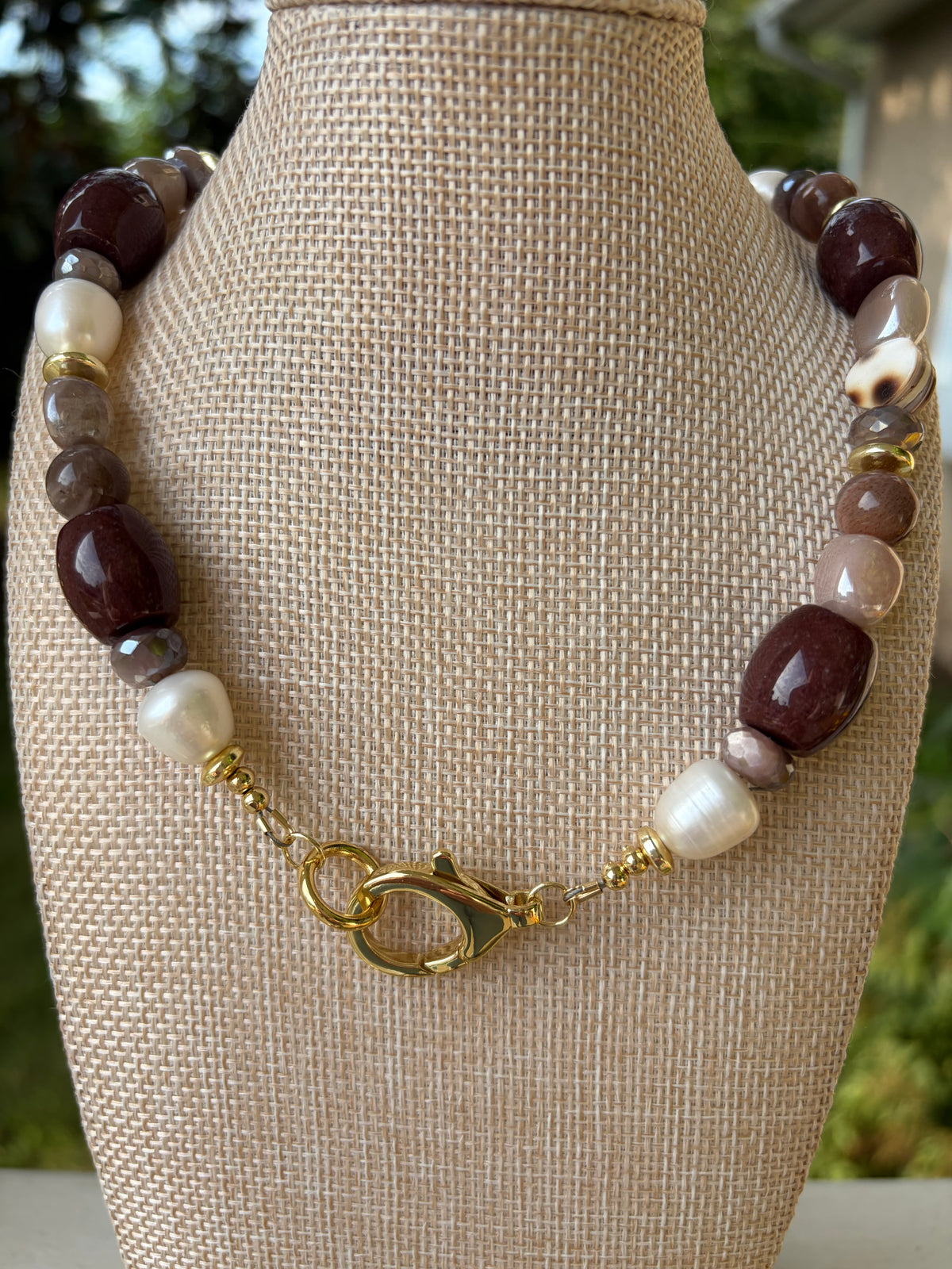 Chocolate Brown Multi-stone Necklace