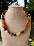 Handmade Beaded Necklace in Browns and Fall Colors