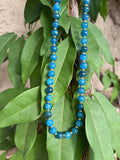 Peacock Blue Beaded Necklace