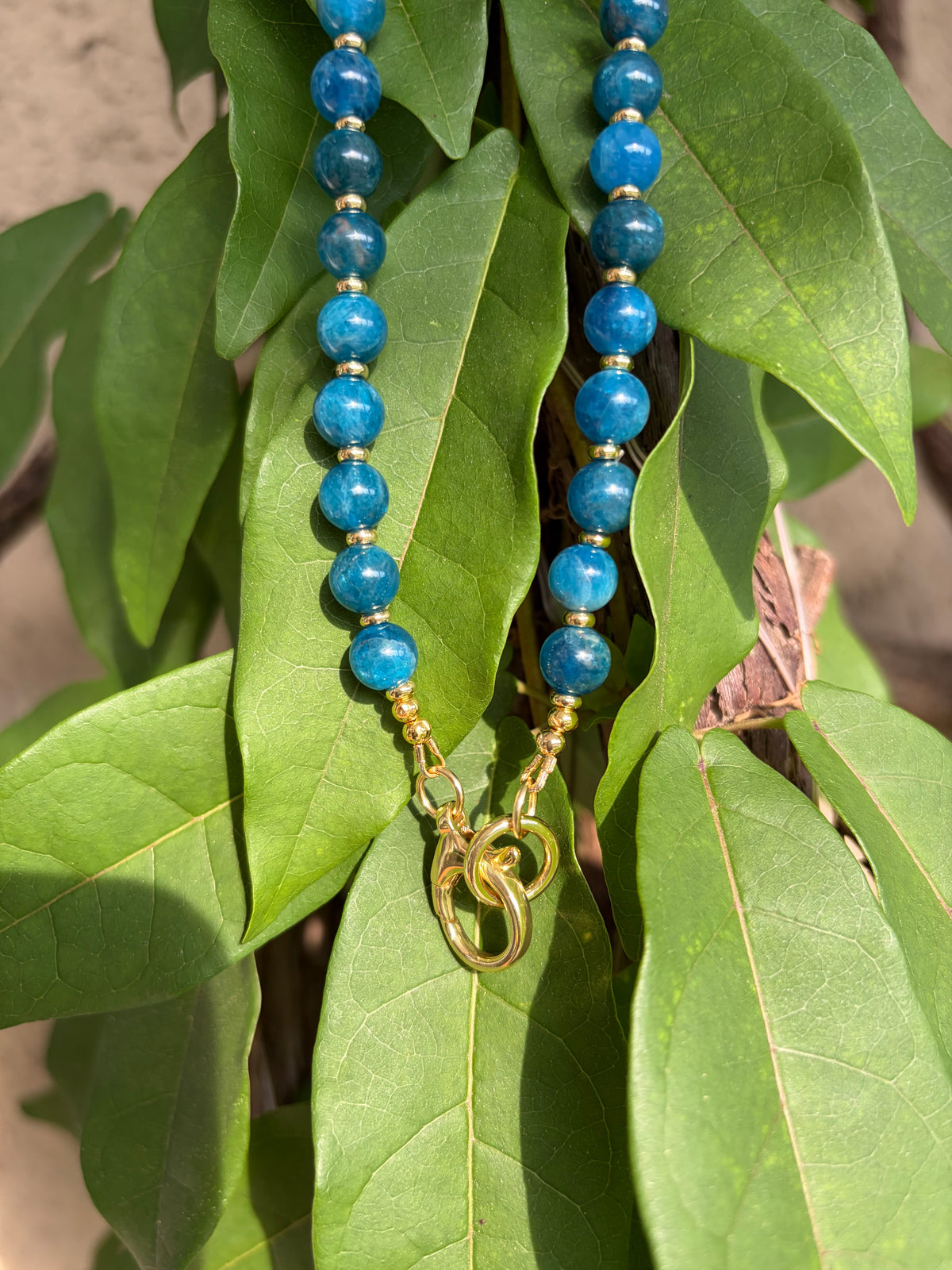 Peacock Blue Beaded Necklace