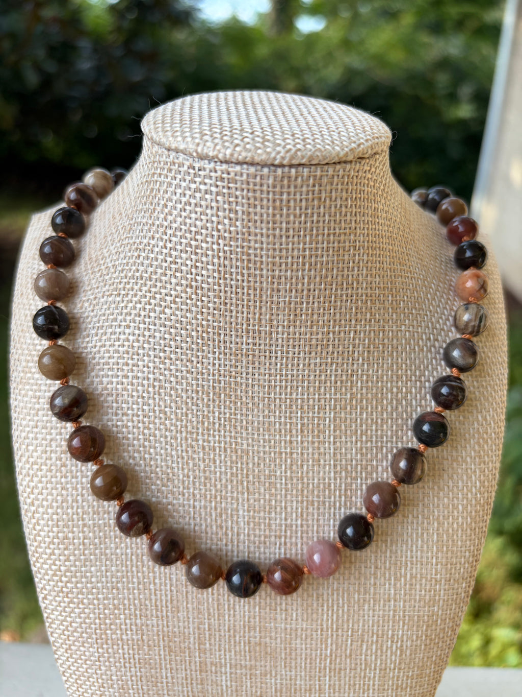 Brown Stone Handmade Beaded Necklace