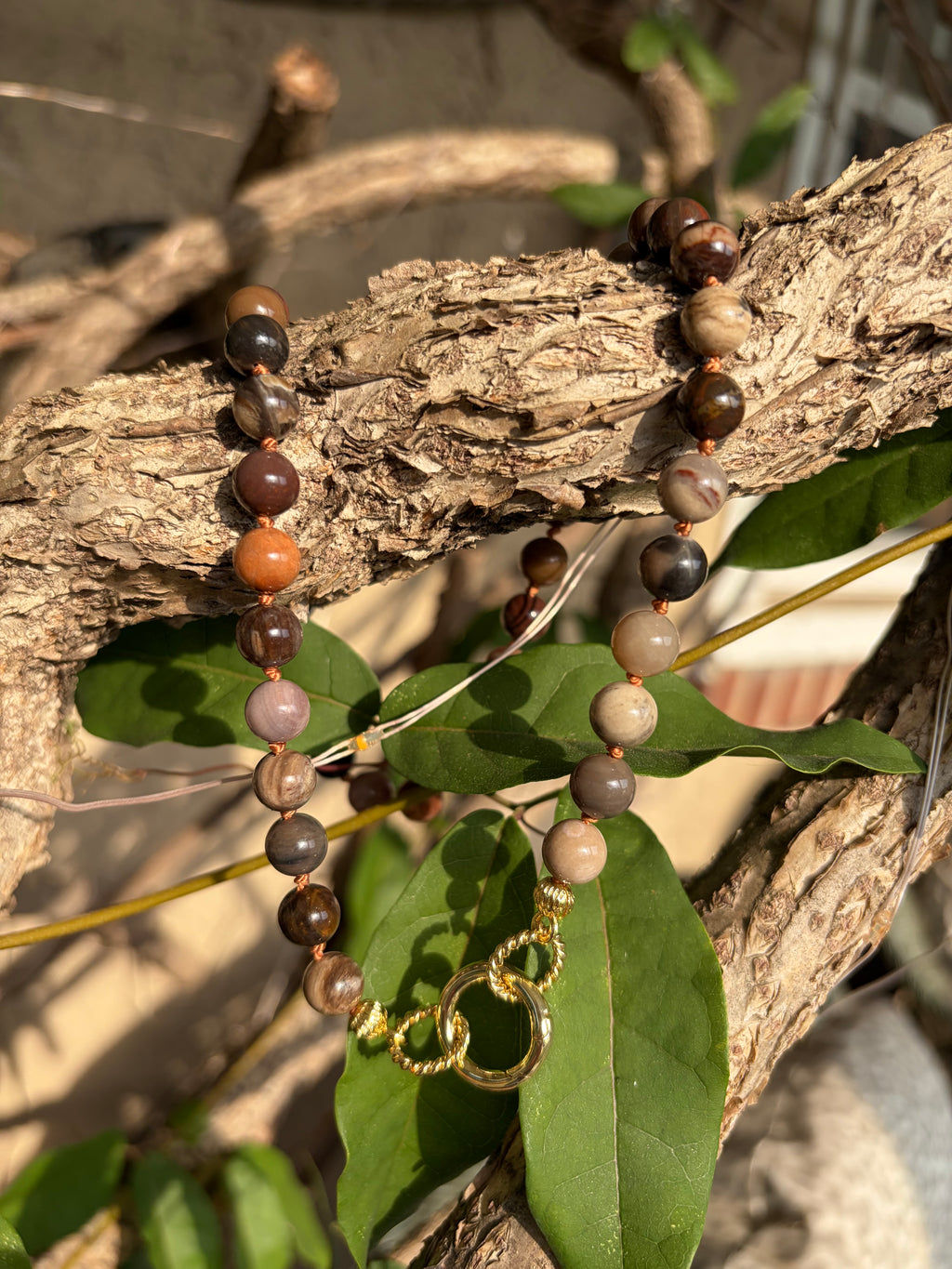 Brown Stone Handmade Beaded Necklace