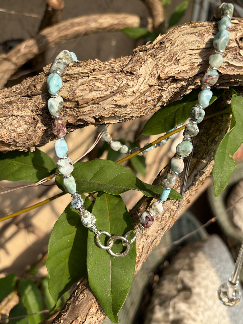 Handmade Larimar Nugget Necklace