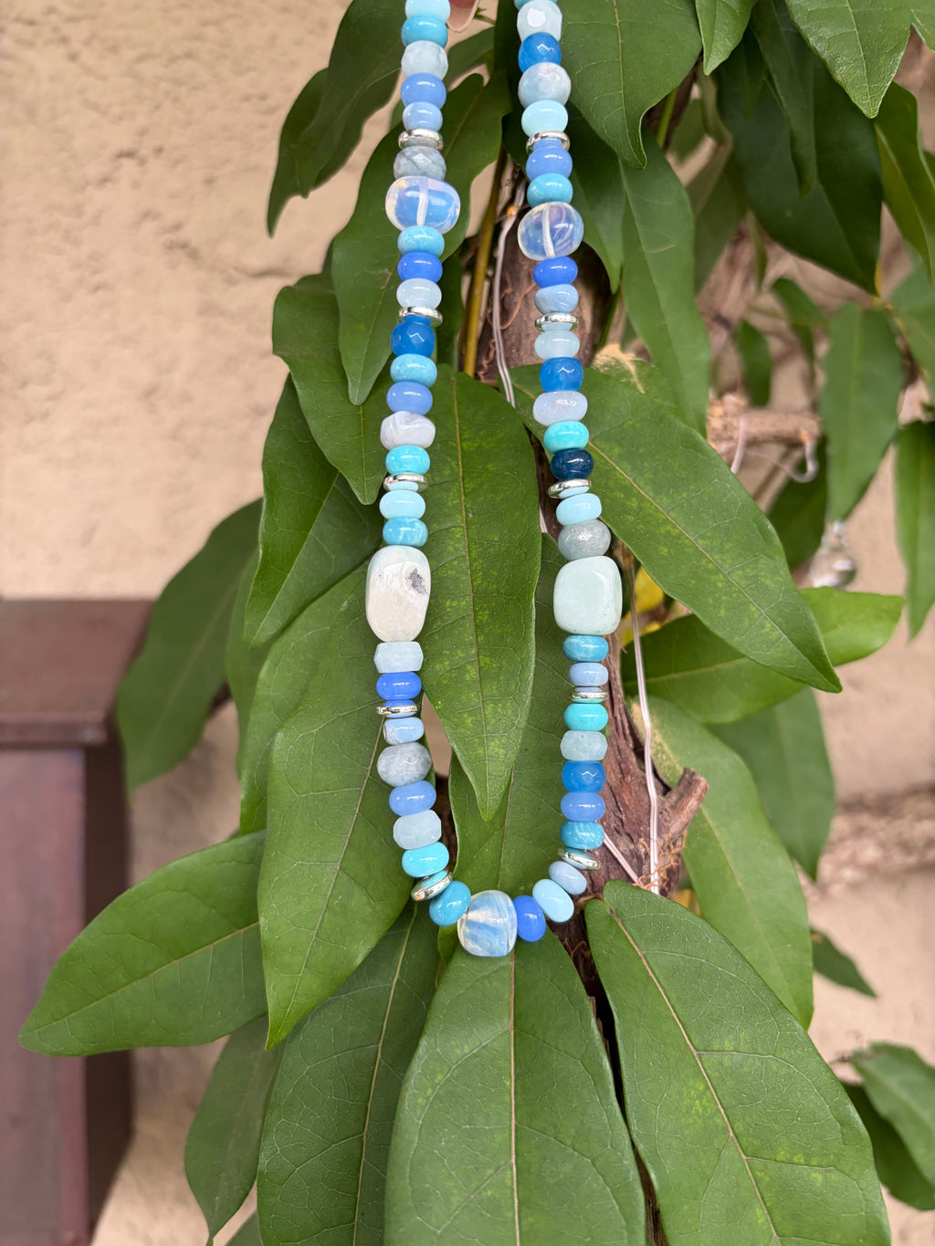 Blue Stone Handmade Beaded Necklace