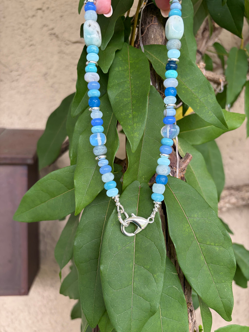 Blue Stone Handmade Beaded Necklace