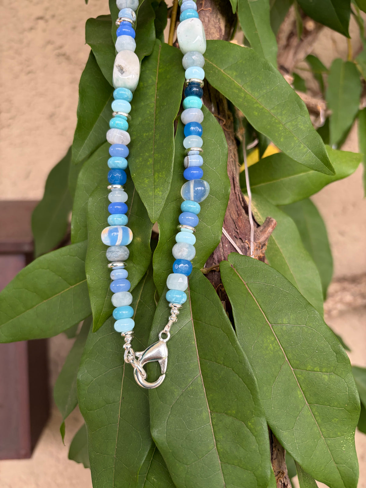 Blue Stone Handmade Beaded Necklace