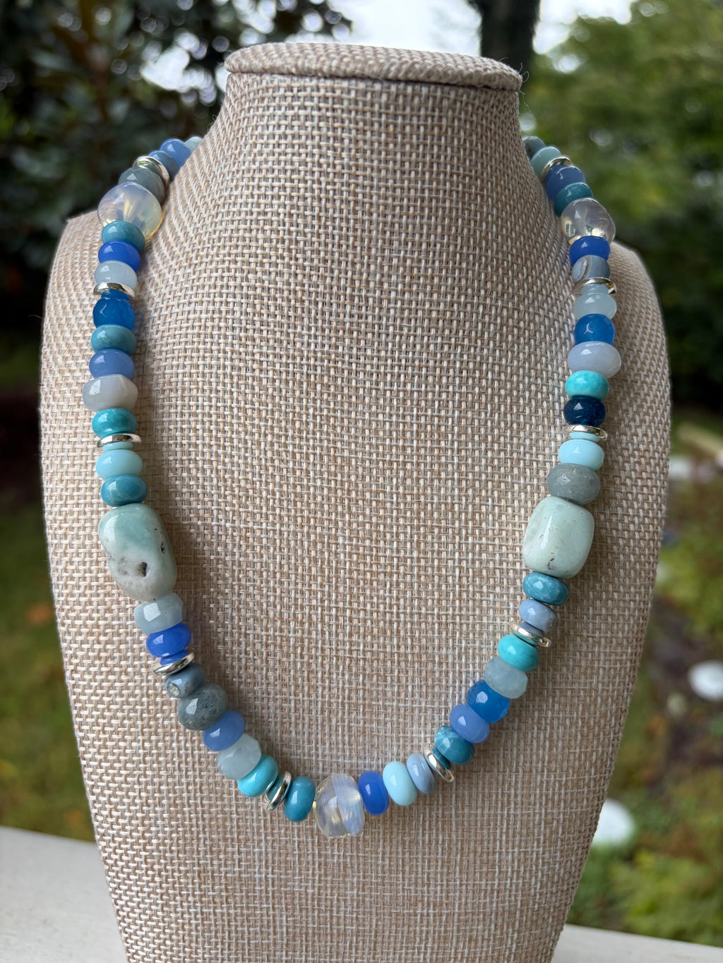 Blue Stone Handmade Beaded Necklace