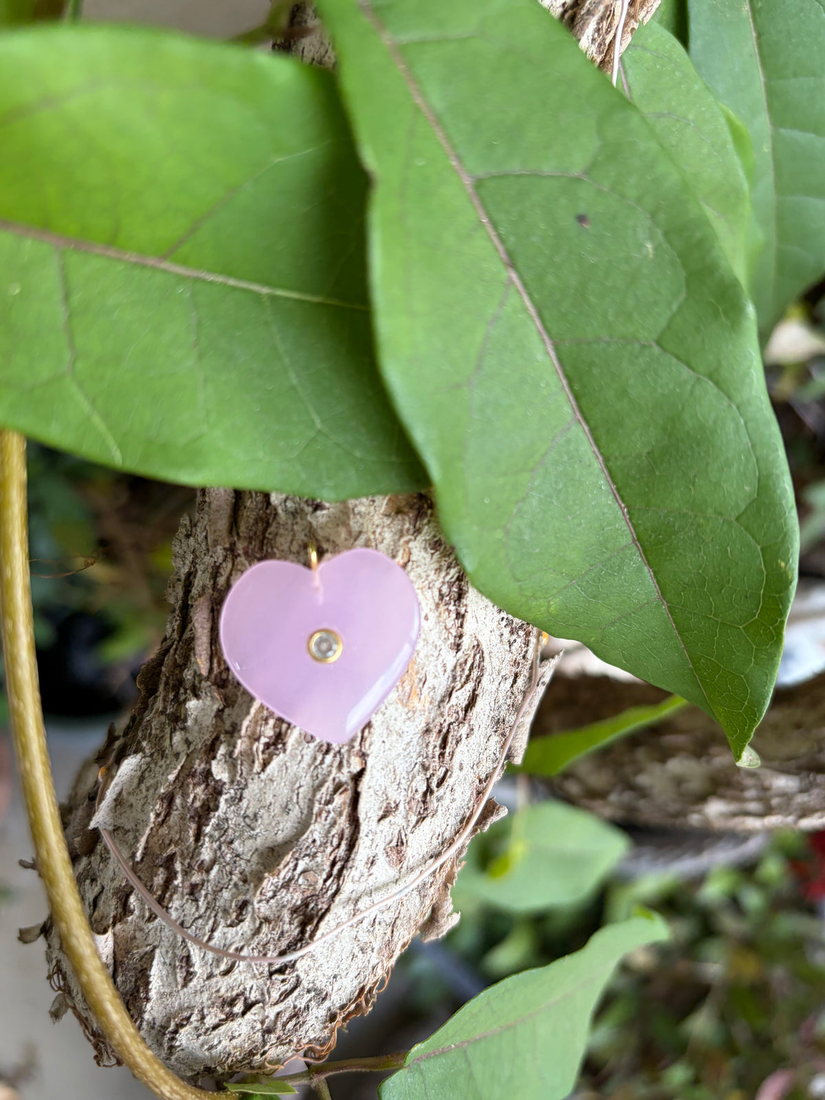 Pink Heart Gemstone Charm