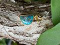 Blue and Gold Stone Pendant Charm